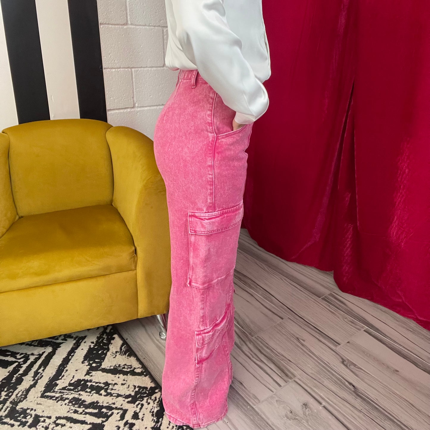 Pink cargo pants