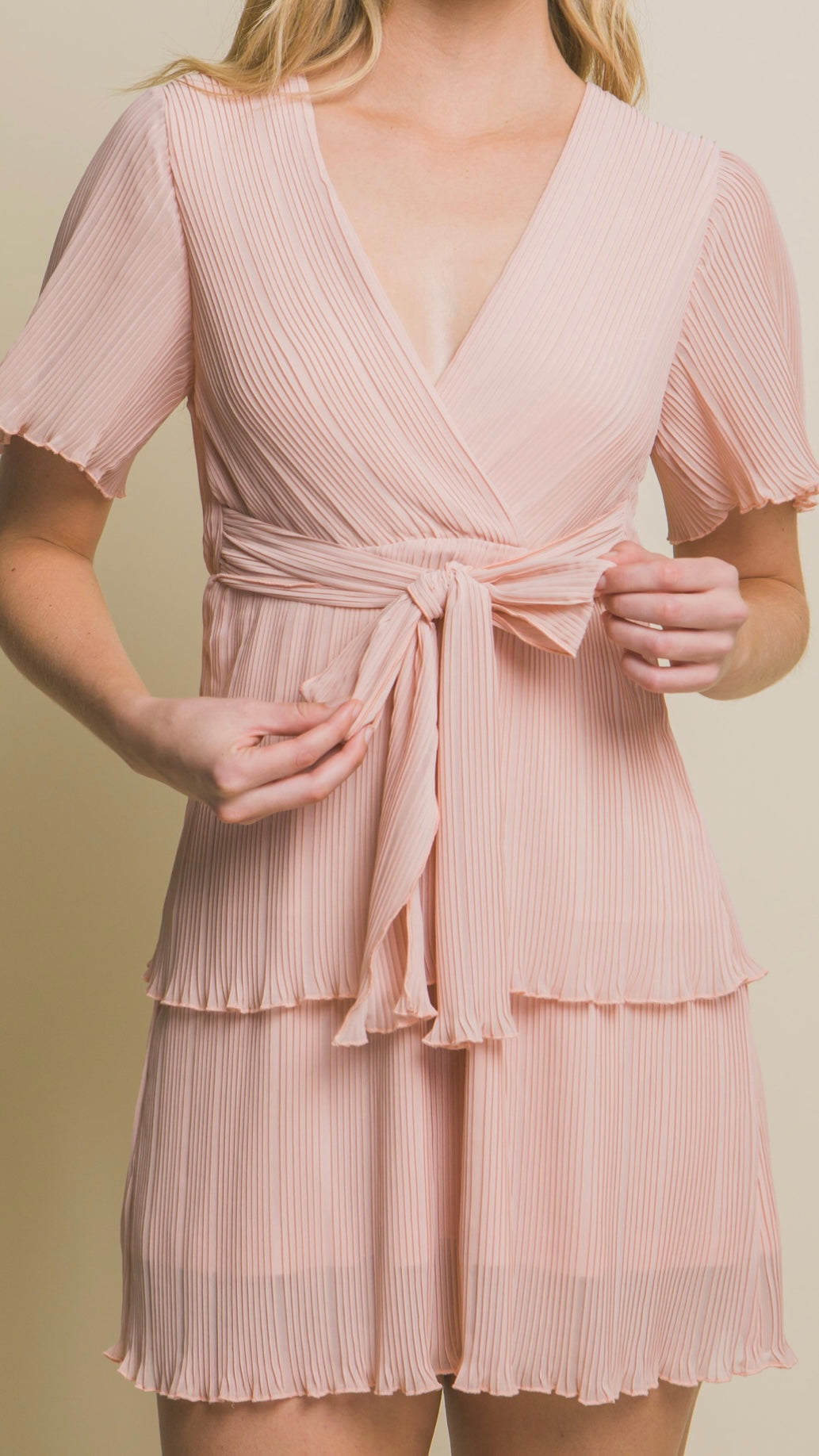 Short Sleeve Ruffle Dress