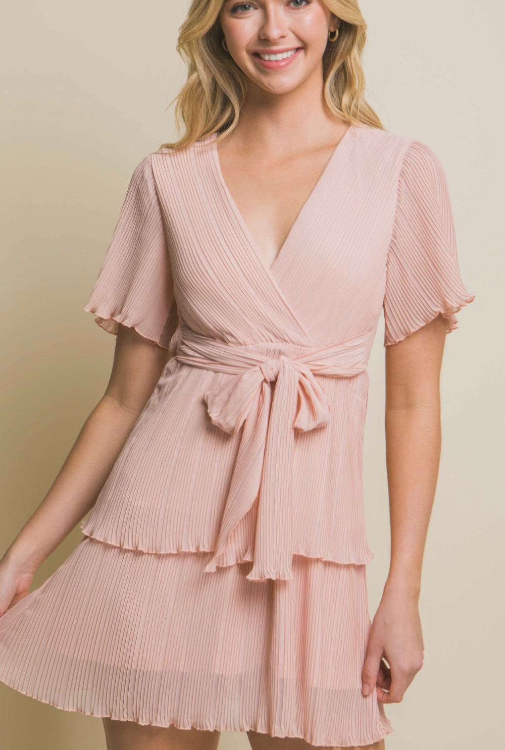 Short Sleeve Ruffle Dress