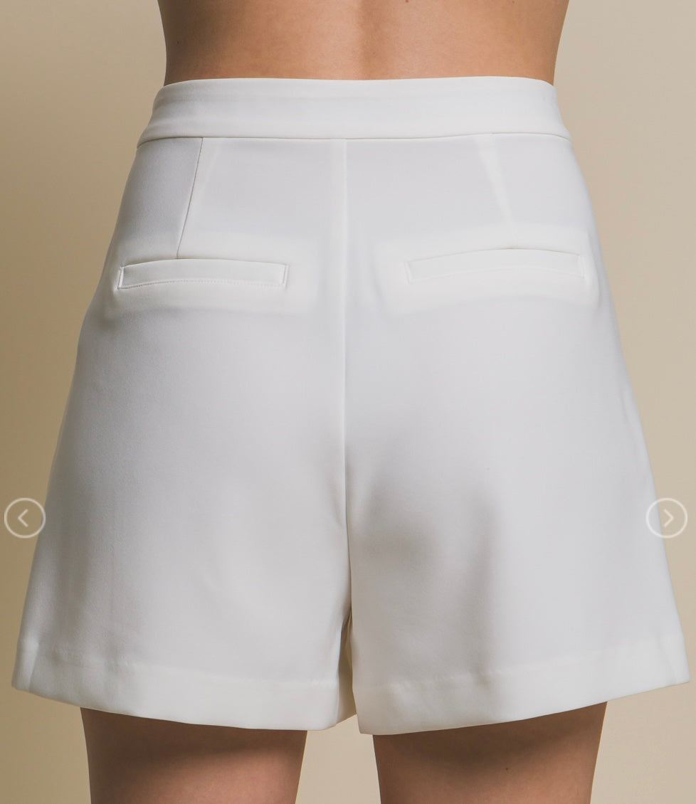 Pleated Waist Woven Shorts
