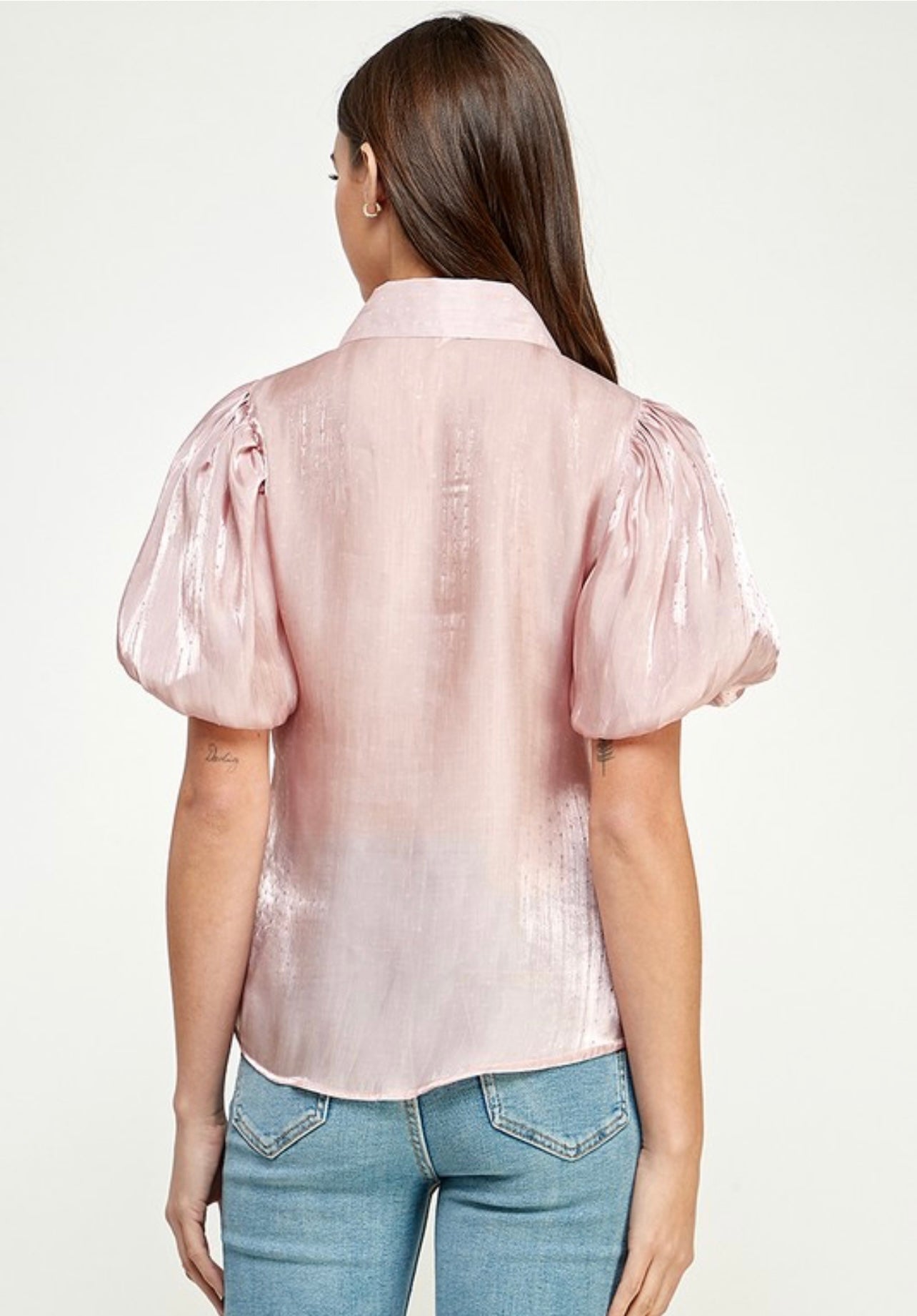 Pink ruffle blouse