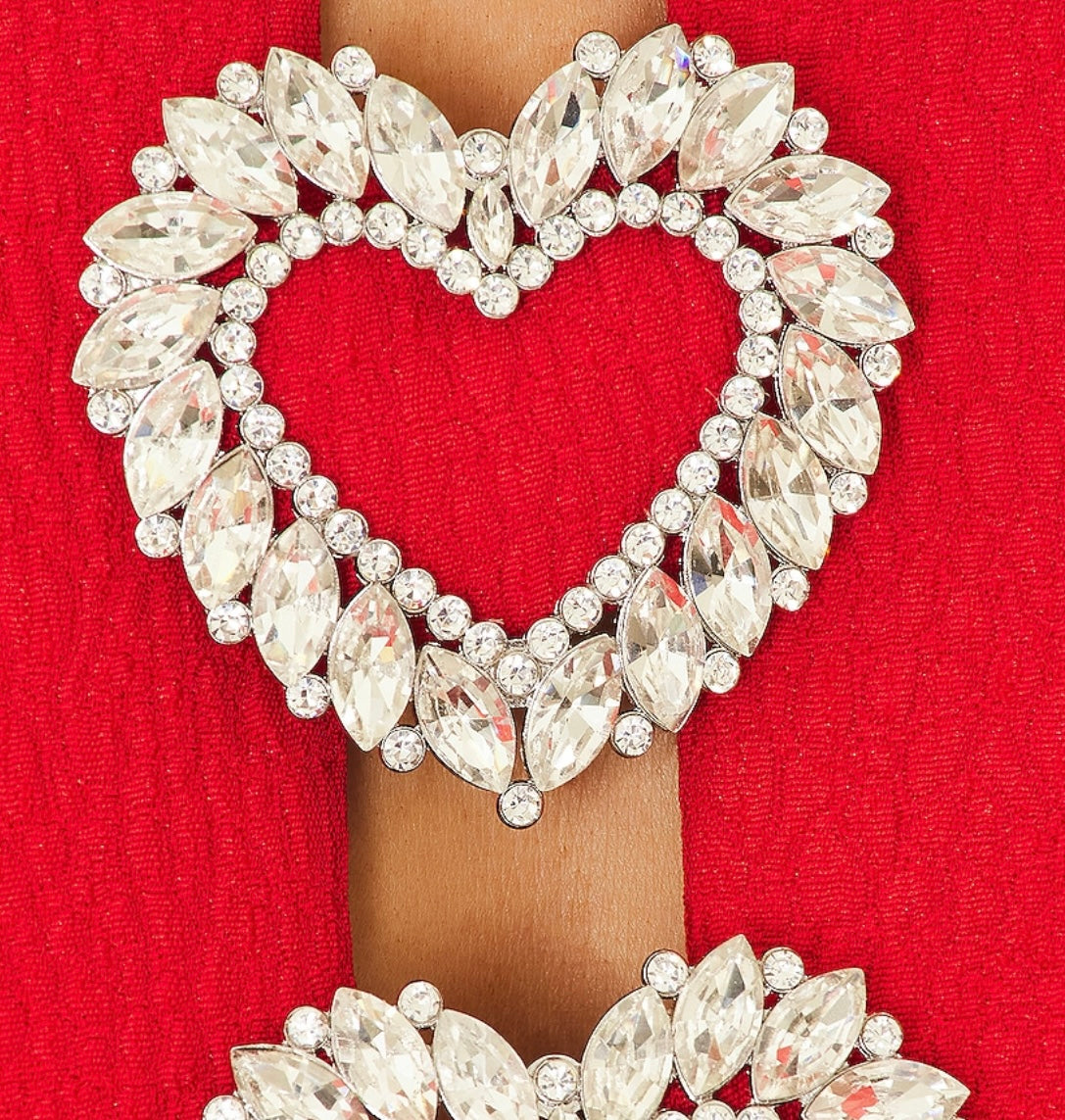 Red mini dress heart accents
