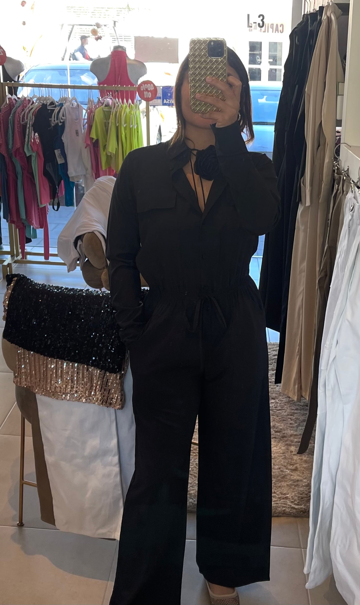 Palazzo beige y negro